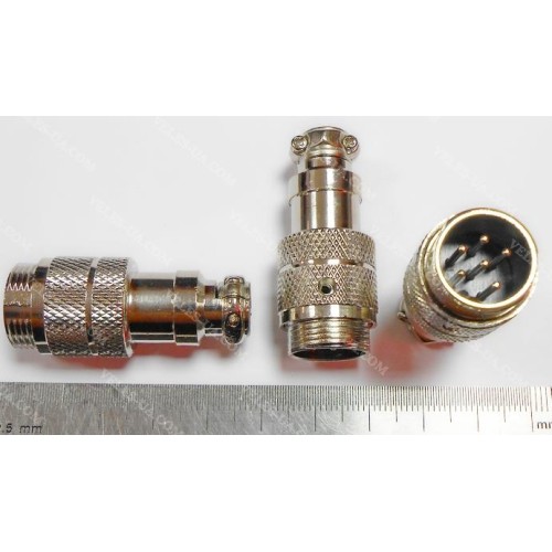 GX16, Штекер (М) мікрофонний d16mm, 6 pin, під шнур (артикул: 08-0556.) GX16, Штекер (М) мікрофонний d16mm, 6 pin, під шнур (артикул: 08-0556.)