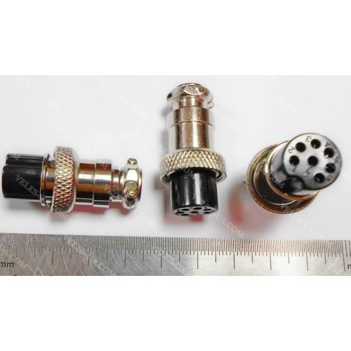 GX16, Гніздо (F) мікрофонне d16mm, 7 pin, під шнур (артикул: 08-0557.) GX16, Гніздо (F) мікрофонне d16mm, 7 pin, під шнур (артикул: 08-0557.)