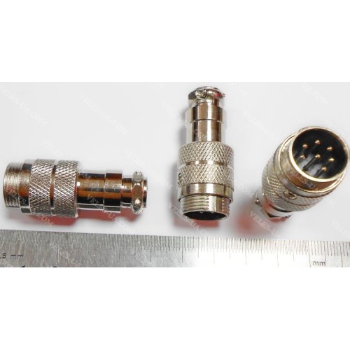 GX16, Штекер (М) мікрофонний d16mm, 7 pin, під шнур (артикул: 08-0558.) GX16, Штекер (М) мікрофонний d16mm, 7 pin, під шнур (артикул: 08-0558.)