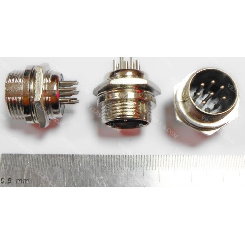 GX16, Штекер (М) мікрофонний d16mm, 7 pin, на корпус (артикул: 08-0559.) GX16, Штекер (М) мікрофонний d16mm, 7 pin, на корпус (артикул: 08-0559.)