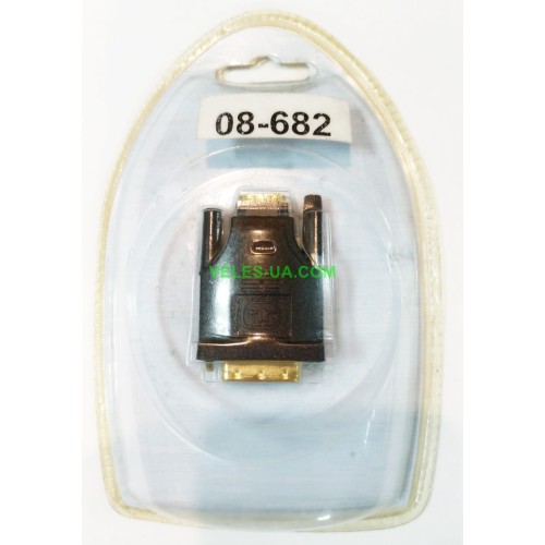 перехідник Штекер DVI-D (24+1) х Гніздо HDMI Gold блістер (артикул: 08-0682.) перехідник Штекер DVI-D (24+1) х Гніздо HDMI Gold блістер (артикул: 08-0682.)