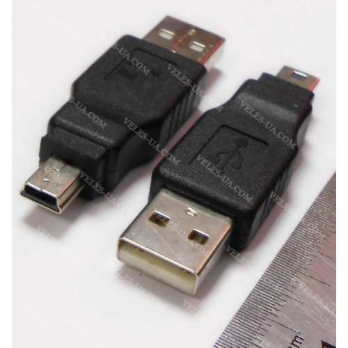 перехідник Штекер mini USB(5pin) x Штекер USB, пластік (артикул: 08-0714.) перехідник Штекер mini USB(5pin) x Штекер USB, пластік (артикул: 08-0714.)