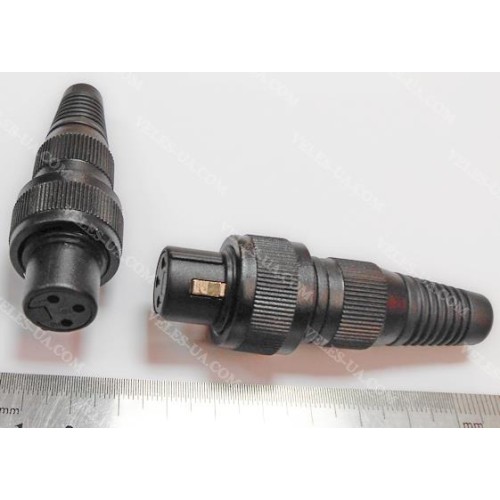 Гніздо CANON 3pin коротке ,корпус метал,чорне, під кабель (артикул: 08-0717.) Гніздо CANON 3pin коротке ,корпус метал,чорне, під кабель (артикул: 08-0717.)