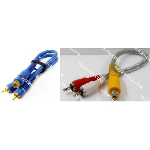перехідник Гніздо RCA х 2 штекера RCA, з кабелем 0,2м, gold, чорний (артикул: 08-0803.) перехідник Гніздо RCA х 2 штекера RCA, з кабелем 0,2м, gold, чорний (артикул: 08-0803.)
