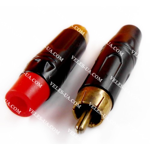 Штекер RCA метал gold d6,0мм.,червоний, під кабель (артикул: 08-0822.RD) Штекер RCA метал gold d6,0мм.,червоний, під кабель (артикул: 08-0822.RD)