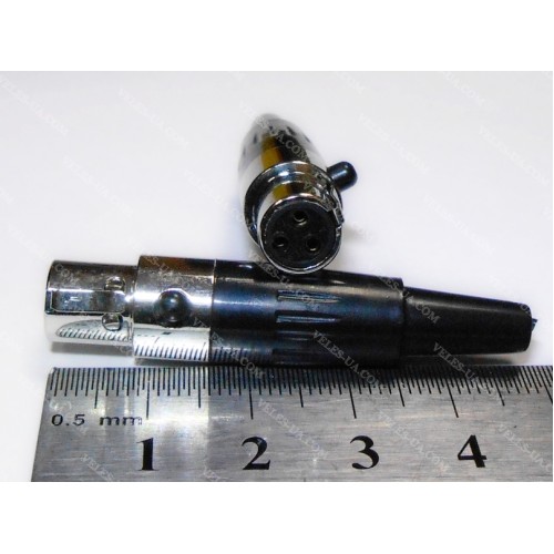 Гніздо mini CANON 3pin корпус метал, під кабель (артикул: 08-0825.) Гніздо mini CANON 3pin корпус метал, під кабель (артикул: 08-0825.)