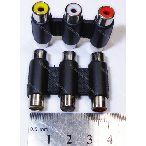 перехідник Гніздо х3 RCA х Гніздо х3 RCA, корпус пластик (артикул: 08-0842.) перехідник Гніздо х3 RCA х Гніздо х3 RCA, корпус пластик (артикул: 08-0842.)