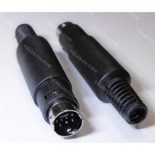 Штекер mini DIN 7pin , SVHS, (2-х рядн) пластик під кабель (артикул: 08-0871.) Штекер mini DIN 7pin , SVHS, (2-х рядн) пластик під кабель (артикул: 08-0871.)