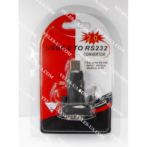 USB адаптор Шт. USB-2.0 A х Штекер RS232 (DB9M) версія 2.0 ,блістер (артикул: 08-0906.) USB адаптор Шт. USB-2.0 A х Штекер RS232 (DB9M) версія 2.0 ,блістер (артикул: 08-0906.)