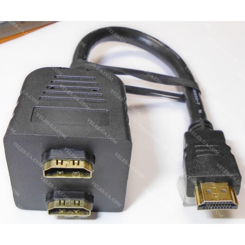 перехідник Штекер HDMI х 2 Гнізда HDMI, з коротким кабелем 0.2м (артикул: 08-0916.) перехідник Штекер HDMI х 2 Гнізда HDMI, з коротким кабелем 0.2м (артикул: 08-0916.)