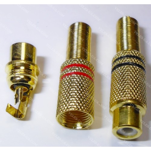 Гніздо RCA метал Gold d6,5mm червоне, під кабель (артикул: 08-0940.RD) Гніздо RCA метал Gold d6,5mm червоне, під кабель (артикул: 08-0940.RD)