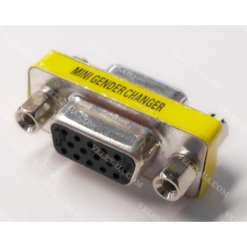 перехідник Гніздо VGA(15pin) х Гніздо VGA(15pin), gold, пластик (артикул: 08-1020.) перехідник Гніздо VGA(15pin) х Гніздо VGA(15pin), gold, пластик (артикул: 08-1020.)