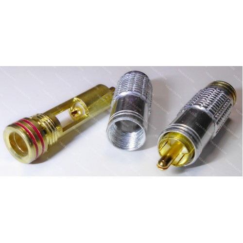 Штекер RCA метал silver-gold d7,5мм.,чорний, під кабель (артикул: 08-1040.BK) Штекер RCA метал silver-gold d7,5мм.,чорний, під кабель (артикул: 08-1040.BK)