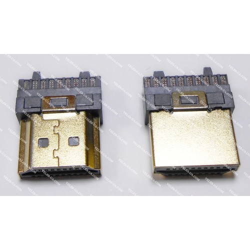 Штекер HDMI, Gold монтажний, прямий (артикул: 08-1185.) Штекер HDMI, Gold монтажний, прямий (артикул: 08-1185.)
