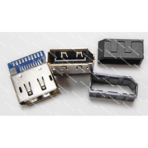 Гніздо Display Port монтажне, пайка на кабель (артикул: 08-1209.) Гніздо Display Port монтажне, пайка на кабель (артикул: 08-1209.)