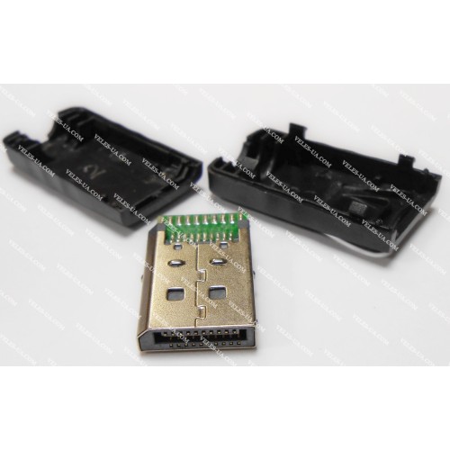 Штекер Display Port в пласм. Корпусі , під кабель (артикул: 08-1210.) Штекер Display Port в пласм. Корпусі , під кабель (артикул: 08-1210.)