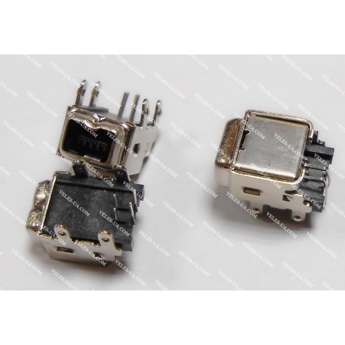 Гніздо mini USB 4pin монтажне, пайка SMD (артикул: 08-1220.) Гніздо mini USB 4pin монтажне, пайка SMD (артикул: 08-1220.)