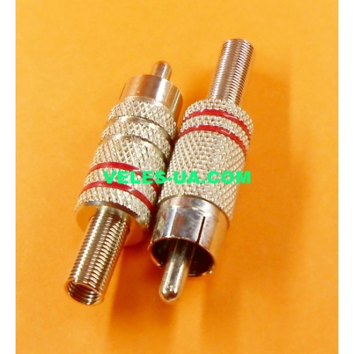 штекер RCA метал з пружиною d4,0mm червоний, під кабель (артикул: 08-1314.RD) штекер RCA метал з пружиною d4,0mm червоний, під кабель (артикул: 08-1314.RD)
