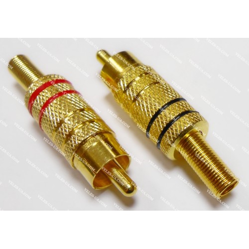 штекер RCA метал GOLD з пружиною d4,0mm чорний, під кабель (артикул: 08-1315.BK) штекер RCA метал GOLD з пружиною d4,0mm чорний, під кабель (артикул: 08-1315.BK)