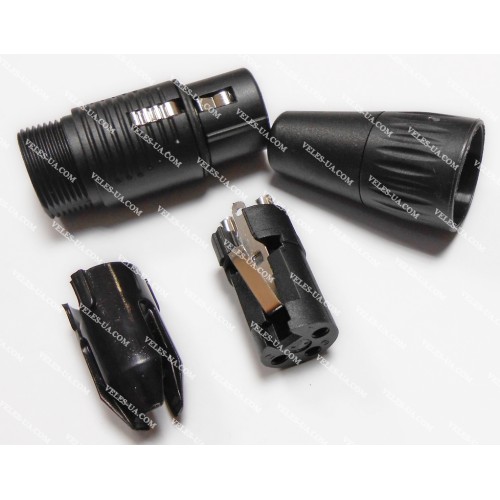 Гніздо CANON 3pin корпус пластик, під кабель, NEUTRICK (артикул: 08-1317.) Гніздо CANON 3pin корпус пластик, під кабель, NEUTRICK (артикул: 08-1317.)