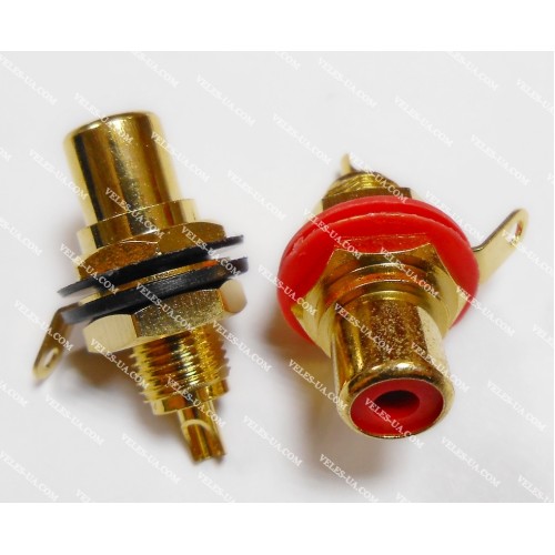 Гніздо RCA метал GOLD, монтажне, червоне, NEUTRICK (артикул: 08-1382.RD) Гніздо RCA метал GOLD, монтажне, червоне, NEUTRICK (артикул: 08-1382.RD)