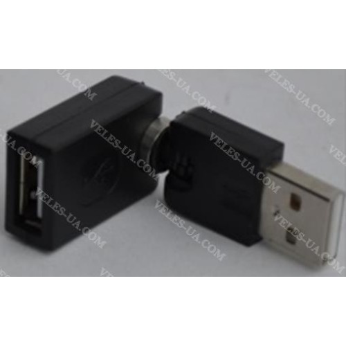 перехідник Штекер USB-2.0 A х Гніздо USB A , поворотний 360* (артикул: 08-1496.) перехідник Штекер USB-2.0 A х Гніздо USB A , поворотний 360* (артикул: 08-1496.)