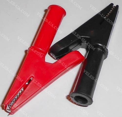 Крокодил 30 А L=50-55mm в корпусі, гума, ЧОРНИЙ (артикул: 08-1539.BK) Крокодил 30 А L=50-55mm в корпусі, гума, ЧОРНИЙ (артикул: 08-1539.BK)