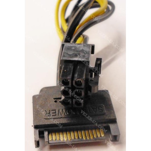 перехідник живлення КОМП. шт. SATA 15pin x mini Fit гніздо 6pin короткий шнур, живл. відеокарт (артикул: 08-1560.) перехідник живлення КОМП. шт. SATA 15pin x mini Fit гніздо 6pin короткий шнур, живл. відеокарт (артикул: 08-1560.)