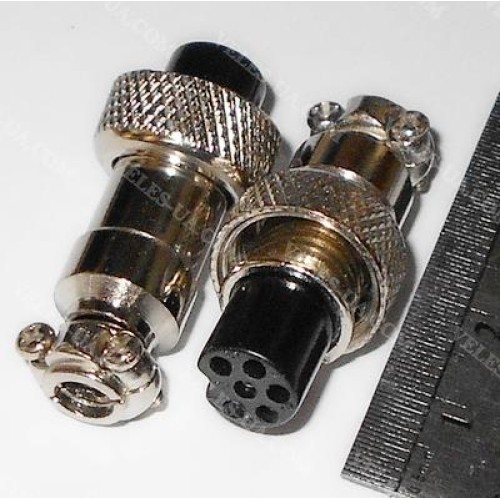 GX12, Гніздо (F) мікрофонне d12mm, 6 pin, під шнур (артикул: 08-1578.) GX12, Гніздо (F) мікрофонне d12mm, 6 pin, під шнур (артикул: 08-1578.)