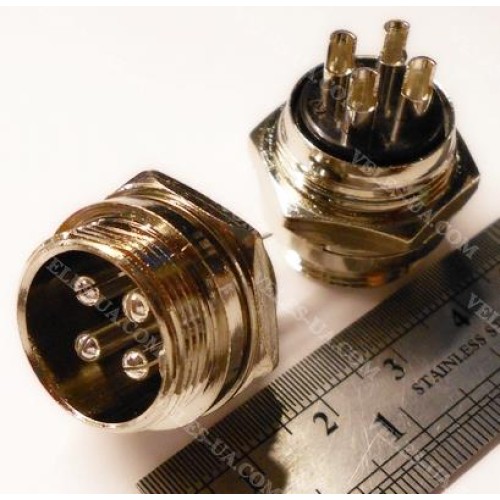 GX20, Штекер (М) мікрофонний d20mm, 4 pin, на корпус (артикул: 08-1611.) GX20, Штекер (М) мікрофонний d20mm, 4 pin, на корпус (артикул: 08-1611.)