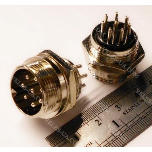 GX20, Штекер (М) мікрофонний d20mm, 8 pin, на корпус (артикул: 08-1627.) GX20, Штекер (М) мікрофонний d20mm, 8 pin, на корпус (артикул: 08-1627.)