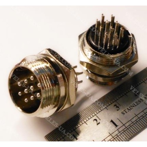 GX20, Штекер (М) мікрофонний d20mm, 10 pin, на корпус (артикул: 08-1635.) GX20, Штекер (М) мікрофонний d20mm, 10 pin, на корпус (артикул: 08-1635.)