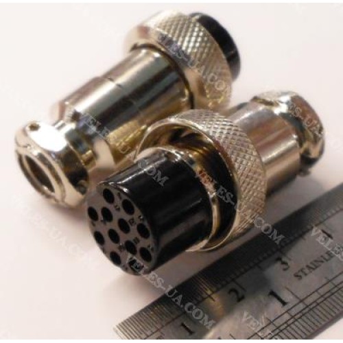 GX20, Гніздо (F) мікрофонне d20mm, 12 pin, під шнур (артикул: 08-1636.) GX20, Гніздо (F) мікрофонне d20mm, 12 pin, під шнур (артикул: 08-1636.)