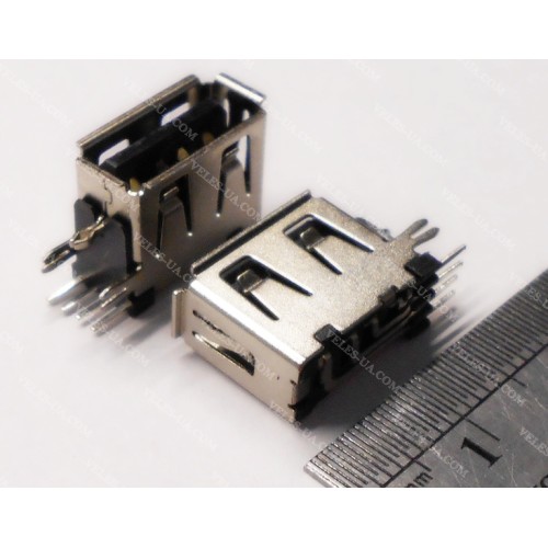 Гніздо USB-2.0 тип A монтажне , кутове, коротке (артикул: 08-1707.) Гніздо USB-2.0 тип A монтажне , кутове, коротке (артикул: 08-1707.)