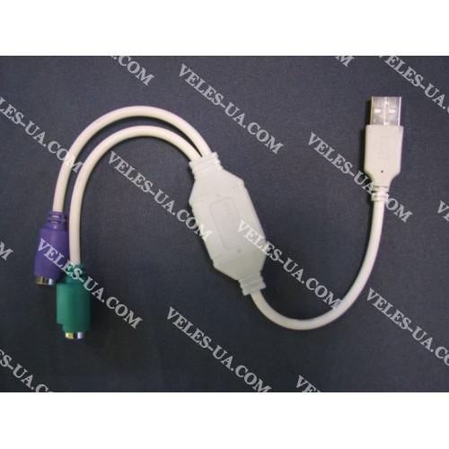 перехідник Штекер USB тип А х 2 гнізда mini din 6 pin , з кабелем 0,1м (артикул: 08-1809.) перехідник Штекер USB тип А х 2 гнізда mini din 6 pin , з кабелем 0,1м (артикул: 08-1809.)