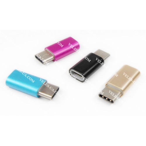 перехідник Штекер Type-C x Гніздо mikro USB(5pin), OTG, silver metal (артикул: 08-1837.) перехідник Штекер Type-C x Гніздо mikro USB(5pin), OTG, silver metal (артикул: 08-1837.)