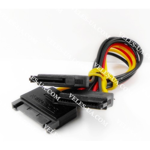 перехідник живлення КОМП. шт. SATA 15pin x гн. SATA 15pin 2шт, короткий шнур, живл. HDD (артикул: 08-1870.) перехідник живлення КОМП. шт. SATA 15pin x гн. SATA 15pin 2шт, короткий шнур, живл. HDD (артикул: 08-1870.)