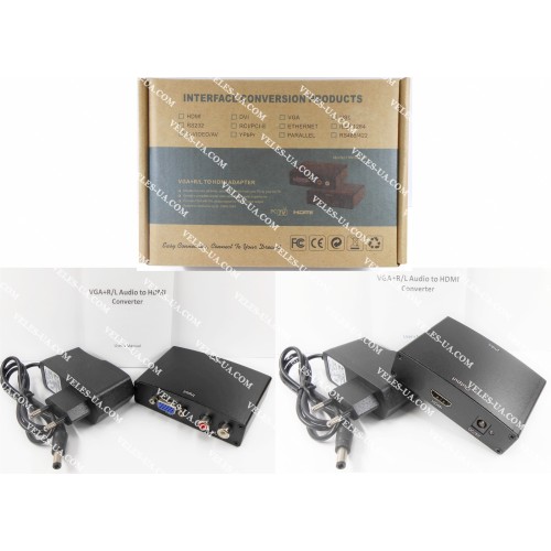перехідник Конвертор VGA в HDMI (вхід гн.VGA+2гн.RCA х вихід гн.HDMI) model: (артикул: 08-1992.) перехідник Конвертор VGA в HDMI (вхід гн.VGA+2гн.RCA х вихід гн.HDMI) model: (артикул: 08-1992.)