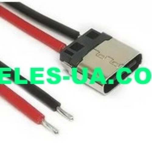 Гніздо Type-C , монтажне 2pin, з дротами (артикул: 08-2134.) Гніздо Type-C , монтажне 2pin, з дротами (артикул: 08-2134.)