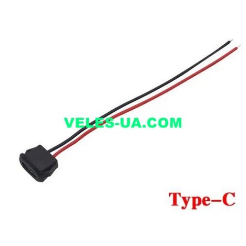 Гніздо Type-C , монтажне 2pin, з дротами, водонепроникне, на корпус (артикул: 08-2136.) Гніздо Type-C , монтажне 2pin, з дротами, водонепроникне, на корпус (артикул: 08-2136.)