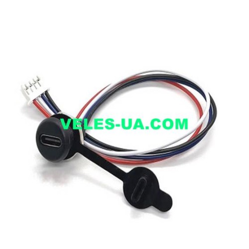 Гніздо Type-C, монтажне 4pin, на копрус, вологозахищене (артикул: 08-2335.) Гніздо Type-C, монтажне 4pin, на копрус, вологозахищене (артикул: 08-2335.)
