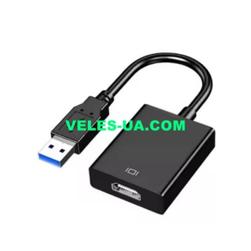 перехідник Конвертор USB A 3.0 в HDMI (вхід шт.USB A х вихід гн.HDMI), чорний (артикул: 08-2350.) перехідник Конвертор USB A 3.0 в HDMI (вхід шт.USB A х вихід гн.HDMI), чорний (артикул: 08-2350.)