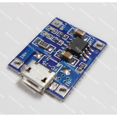 ЗП mikro USB літій-іонних (літій-полімерних) акумуляторів 3.7В 1А, TP4056, FC-75 (артикул: 09-0413.) ЗП mikro USB літій-іонних (літій-полімерних) акумуляторів 3.7В 1А, TP4056, FC-75 (артикул: 09-0413.)