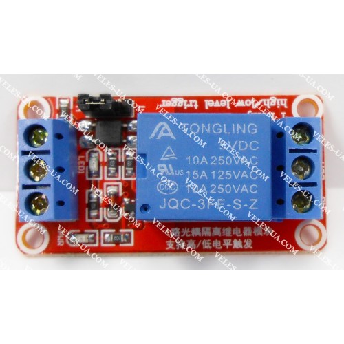 модуль реле 1шт Ucc=5-24V; Uin=5V; Iin=5mA; реле 10A; оптрон на вході (артикул: 09-0492.) модуль реле 1шт Ucc=5-24V; Uin=5V; Iin=5mA; реле 10A; оптрон на вході (артикул: 09-0492.)