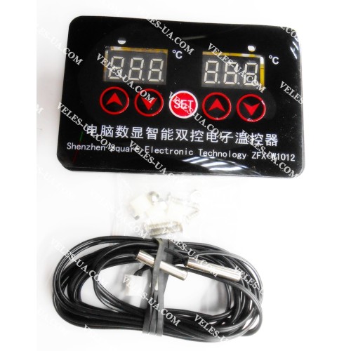Терморегулятор цифровий DC12V, -50*C+110*C; NTC10K; реле; 2 канала, XH-W1012 в корпусі (артикул: 09-1185.) Терморегулятор цифровий DC12V, -50*C+110*C; NTC10K; реле; 2 канала, XH-W1012 в корпусі (артикул: 09-1185.)