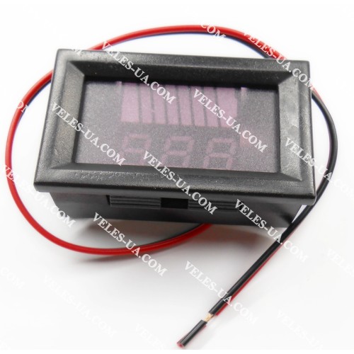 Індикатор заряду акумулятора з вольтметром, Uсс=12-96V, LED 0.28 Індикатор заряду акумулятора з вольтметром, Uсс=12-96V, LED 0.28