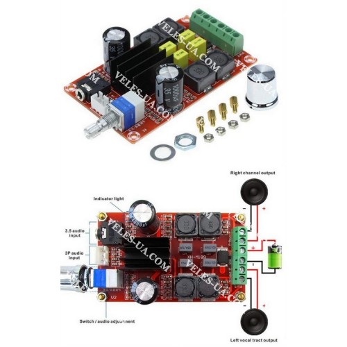 Стерео ПНЧ 2х 50W TPA3116D2 (збірка) DC5-24V (артикул: 09-1310.) Стерео ПНЧ 2х 50W TPA3116D2 (збірка) DC5-24V (артикул: 09-1310.)