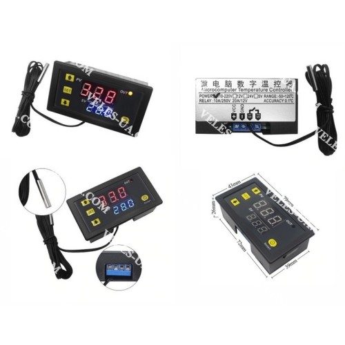 Терморегулятор цифровий AC220V, -55*C+120*C; NTC дріт 1м; Iout=10A(relay), W3230 в корпусі (артикул: 09-1392.) Терморегулятор цифровий AC220V, -55*C+120*C; NTC дріт 1м; Iout=10A(relay), W3230 в корпусі (артикул: 09-1392.)
