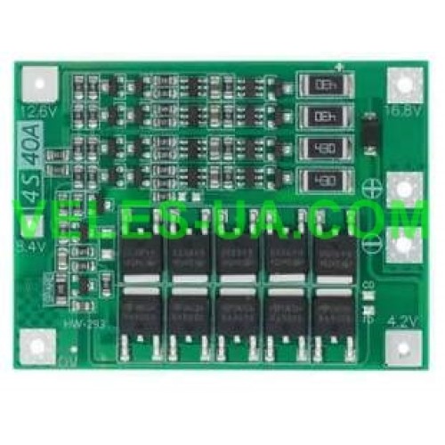 ЗП BMS 4S 40A 14.8В (16,8В) збалансована версія (артикул: 09-1424.) ЗП BMS 4S 40A 14.8В (16,8В) збалансована версія (артикул: 09-1424.)