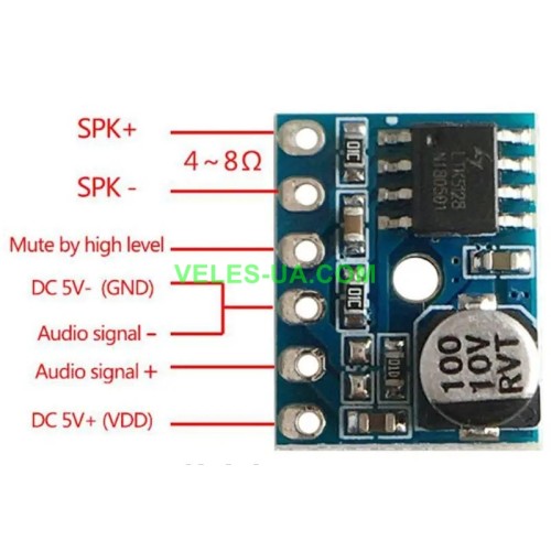 Моно ПНЧ 5W , D-class, Uж=5V; XY-SP5W5128 (збірка) (артикул: 09-1451.) Моно ПНЧ 5W , D-class, Uж=5V; XY-SP5W5128 (збірка) (артикул: 09-1451.)